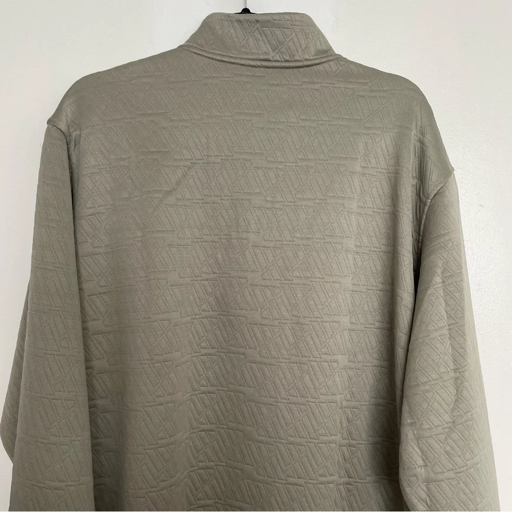 Men’s Adidas Adi Pattern 1/4 Zip Sweatshirt Silver PBL Size 2XL